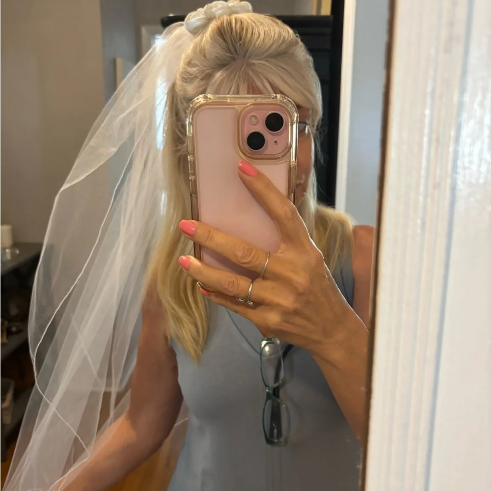 Wedding Veil Hair Pc White Satin Rose Veil Hair Comb